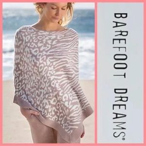 Barefoot Dreams CozyChic Ultra Lite Knit Ocean Breeze Poncho - OS